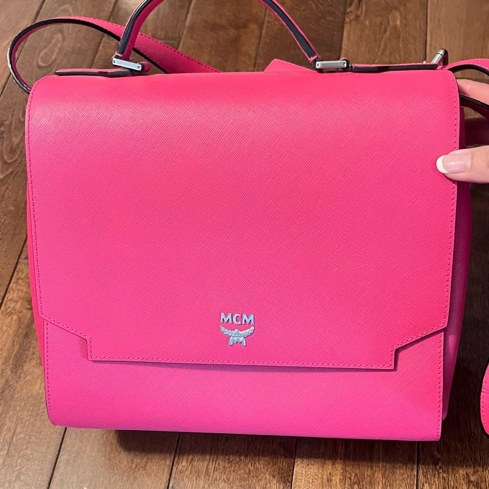 MCM Pink Satchel Bag with Modern Design